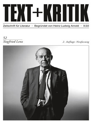 cover image of TEXT + KRITIK --Siegfried Lenz